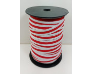 Cadarço 10 mm PA - Branco / Vermelho - 50 metros